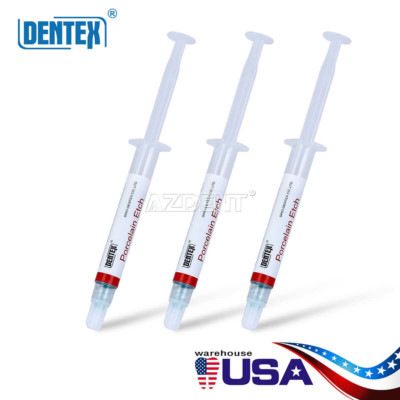 3X Dental Porcelain Etch Gel 9.5% HF Hydrofluoric Acid Etchant 2.5ml/Syringe