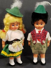 Set Of Two VINTAGE BAVARIAN CELLULOID DOLLS , Vintage Alpine German Ornaments