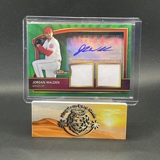 💥2011 Topps Finest Green Refractor Rookie Dual Relics /149 Jordan Walden Auto💥