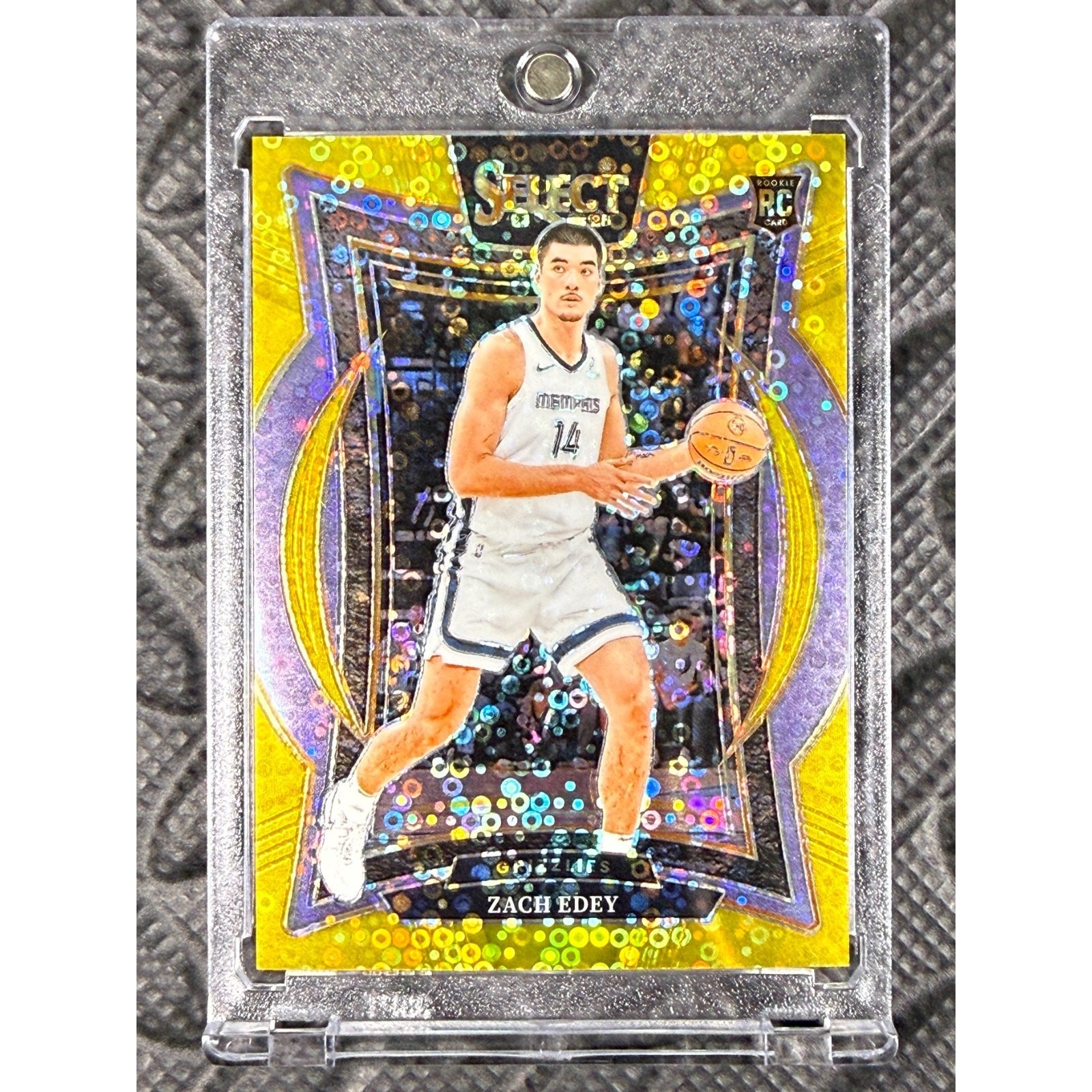 2024-25 Panini Select Zach Edey #98 Concourse Gold Disco Prizm Rookie RC /10 SSP