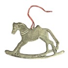 Vintage Solid Thin Brass Rocking Horse Christmas Ornament — photo 1
