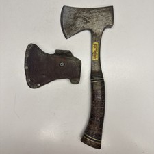 Vintage Estwing Hatchet Axe Stacked Leather Handle Made In USA W/ Sheath