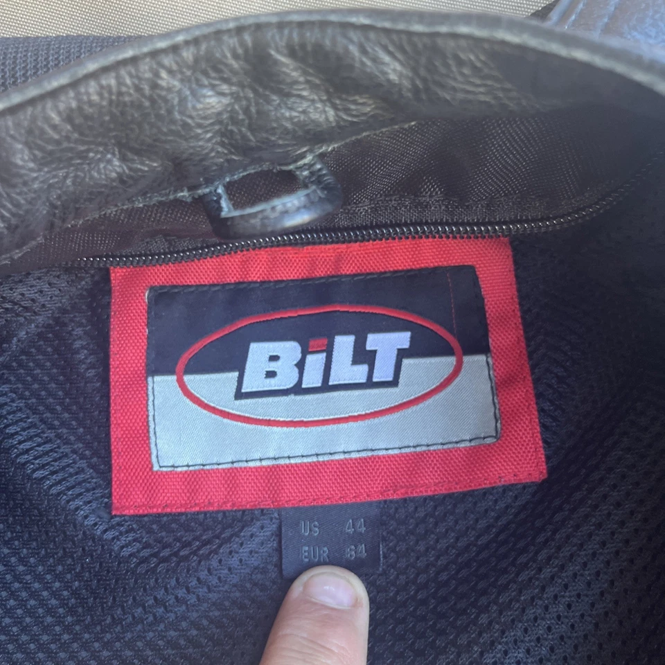 Chaqueta de moto acolchada de malla de cuero negra Bilt BLL4 talla 42/con forro Foto 3 de 4