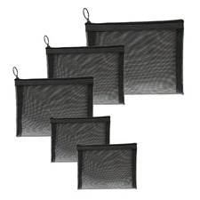 5PCS Mesh Zipper Pouch Bags, Mesh Makeup Bag for Travel Zipper Mesh Pouch for