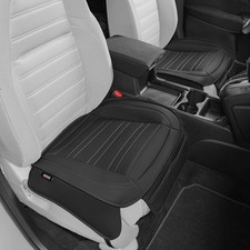 Motor Trend Seat Covers for Cars Trucks SUV, Faux Leather 2 Black Front Seats