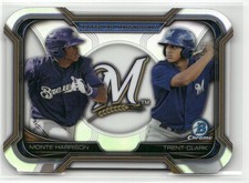 2015 BOWMAN DRAFT TRENT CLARK MONTE HARRISON TEAMS OF TOMORROW DIE CUTS BREWERS