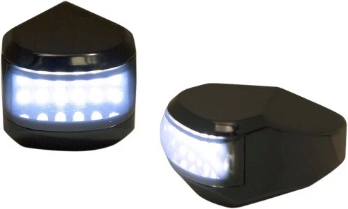 Luces LED de señal de conducción de arte de aleación - humo negro - lente blanca motocicleta MRL-4B Foto 2 de 4