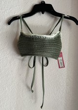 Xhilaration Sage Embroidered Padded Bralette Medium Jrs. M 4-6 NWT