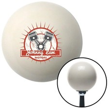 Johnny Law Motors Pistons Logo Ivory Shift Knob W M16x1.5 Insert Shifter Auto Johnny Law Motors Pistons Logo Ivory Shift Knob W M16x1.5 Insert Shifter Auto