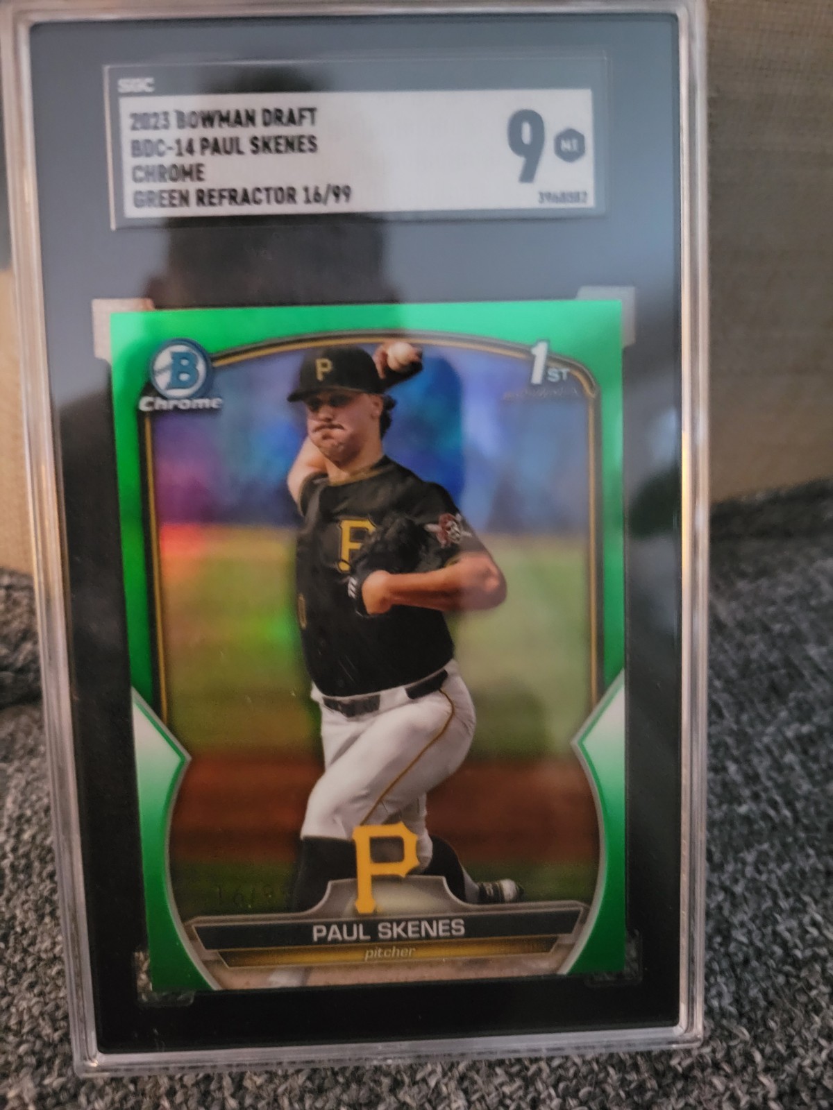 2023 PAUL SKENES 16/99 (RC) SGC 9 MT 1st Bowman Chrome Green #BDC-14