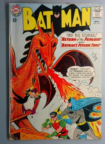 Batman #155 GD/VG 1st Silver Age Appearance the Penguin CUTOUT, DC Comics 1963