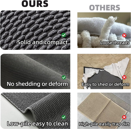 Kleine dunkelgraue Badematte 12x12 Zoll niedriger Flor schnelltrocknend saugfähig Teppich Zum Selbermachen - Bild 6 von 9