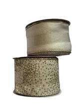 New Set lot 2 Celebrate it wired Ivory Gold Decorative Ribbon 2.5  x20 Glitter