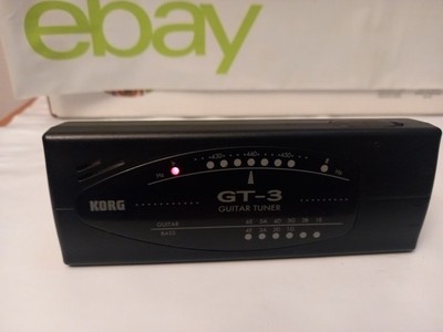 Korg GT-3 Portable Auto Guitar Tuner Bass DC 9V LED Light Indicator Tested