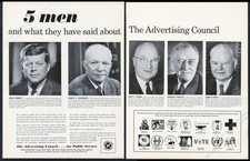 1962 JFK FDR Harry Truman President Eisenhower photo Ad Council vintage print ad