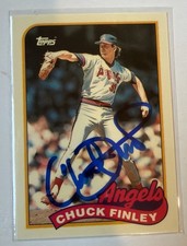 1989 Topps Tiffany Chuck Finley #708 In Person Auto Signed IP California Angels