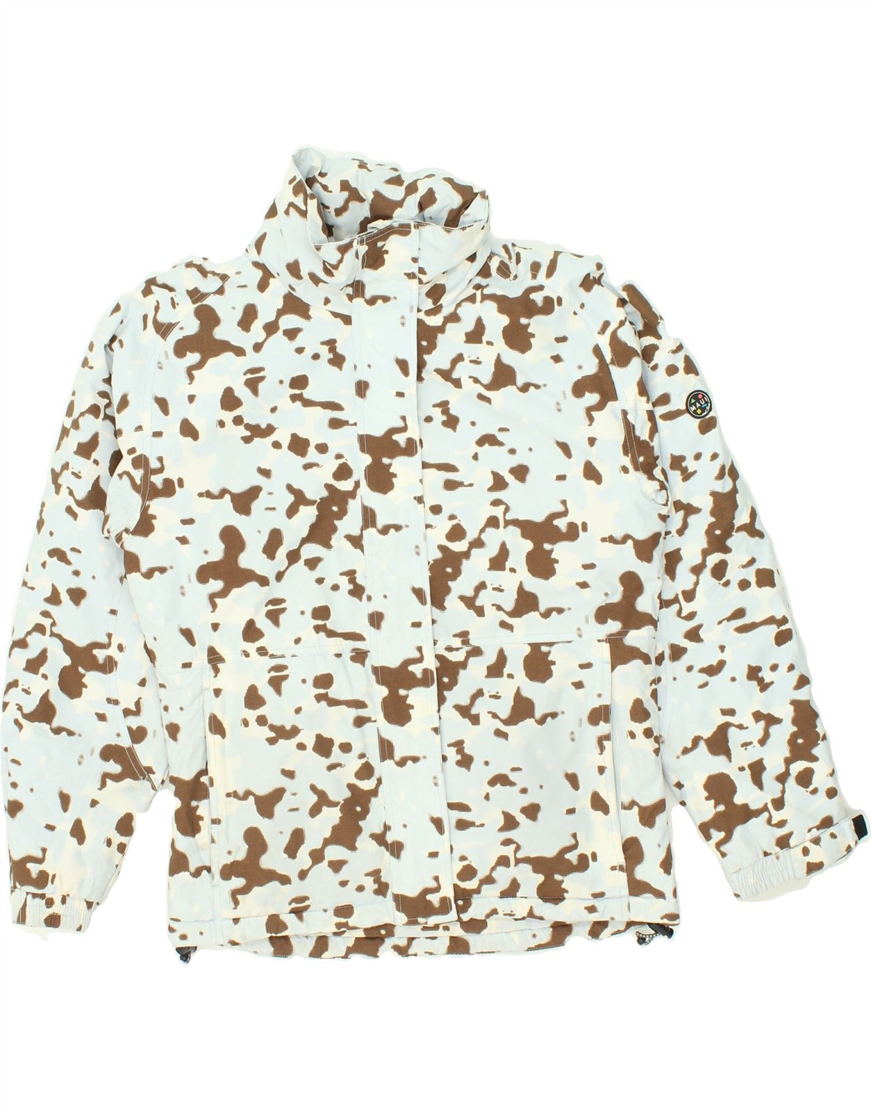 MAUI AND SONS Womens Windbreaker Jacket UK 14 Medium Blue Camouflage BQ15