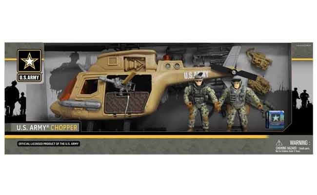 U.S. Army Official Chopper With 2 Soldiers And Accessories