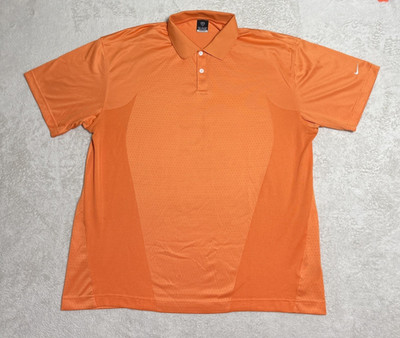 Nike Golf Men's Polo Shirt Size 2XL Orange Shirt Sleeve Mesh Vented Side Panels