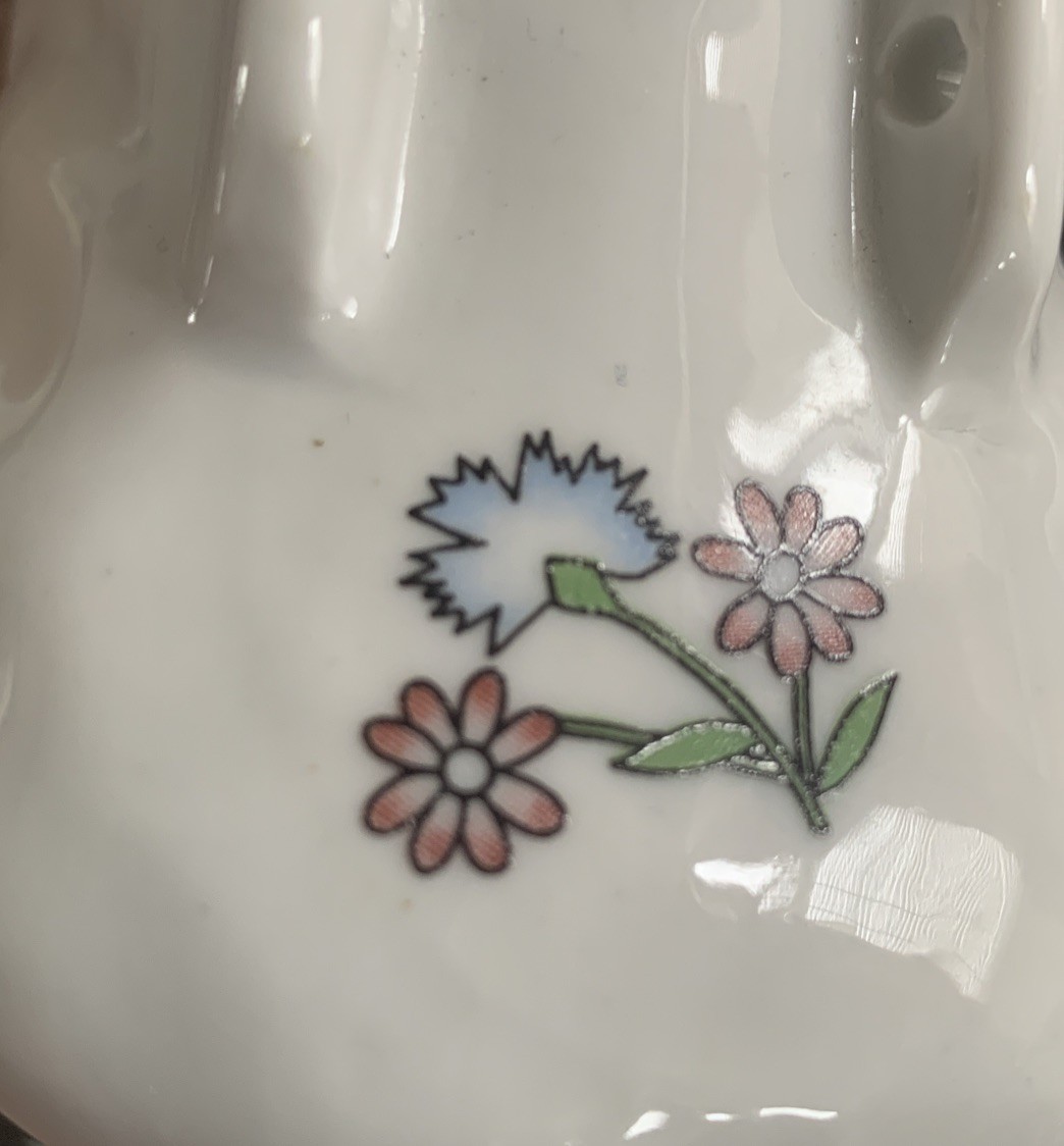 VTG Ceramic Baby Bootie Picture Frame Trinket Planter Felt Bottom Taiwan Unisex