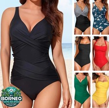 One Piece Swimming Costume Tummy Control Ruched Swimsuit Size 6,8,10,12,14,16+