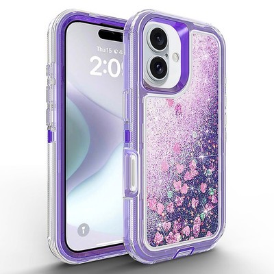 For Apple iPhone 17 ONLY Shockproof Defender Bling Quicksand Glitter  Case Cover