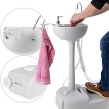 Lavabo Portatile Lavello Lavandino Ruote Campeggio Bagno 17L con Serbatoio Acque
