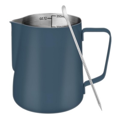 Amrules Milk Frothing Pitcher, 12 oz Milk Frother Cup with Clear Scale, 304