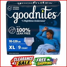 Boys Nighttime Underwear Size X-Large 9 Ct GoodNites Bedwetting Protection
