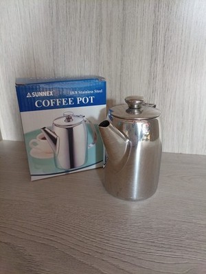 Sunnex Edelstahl Kaffeekanne 0,28ltr /10oz Vintage noch im Karton