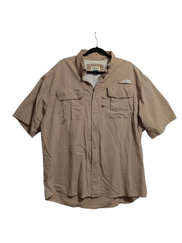 Chemise Homme Coleman Outdoor – Manches Courtes, Boutonnage, Couleur Saumon, Taille L, Coton/polyester
