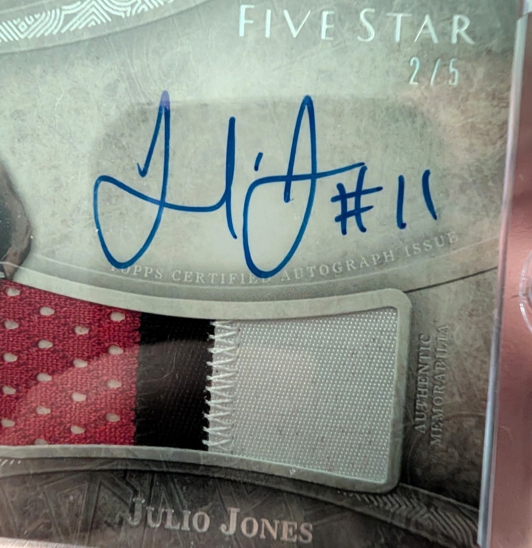 Julio Jones 2014 Topps Five Star Jumbo Dirty Patch Auto /5 Rainbow. Falcons RARE view 3