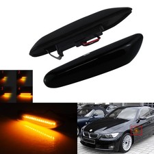 L+R LED Seitenblinker Blinklicht lampen Mit Smoked Schwarz Für BMW X1 E84 X3 E83