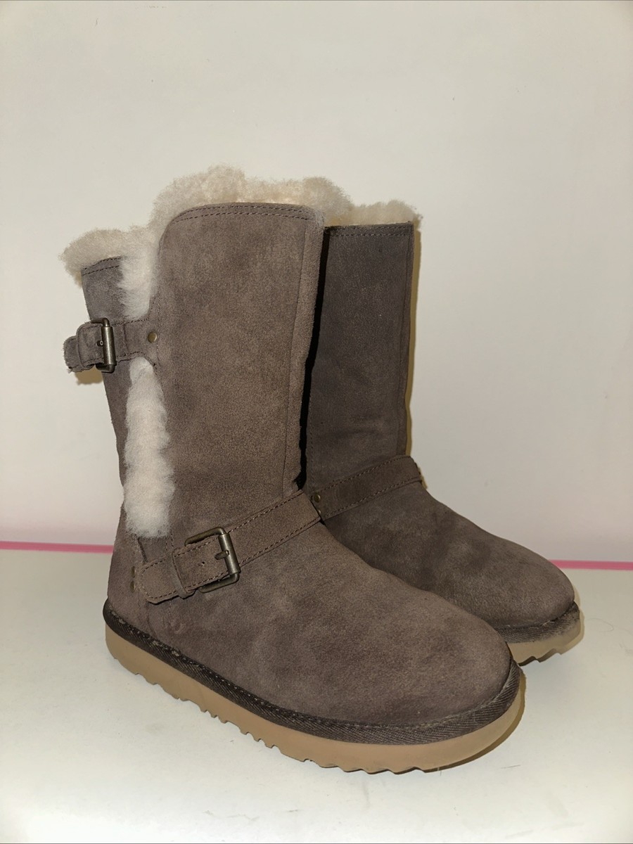 UGG Magda Chocolate Boots Fur Shoes Size Uk 33 Eu