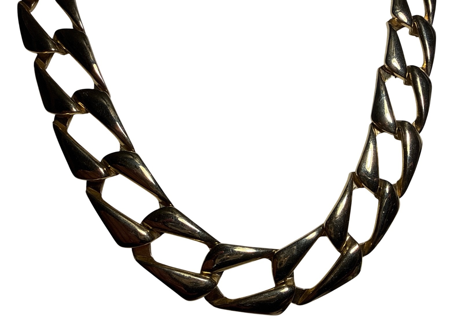 Vintage Rectangular Links Geometric Shiny Gold To… - image 2