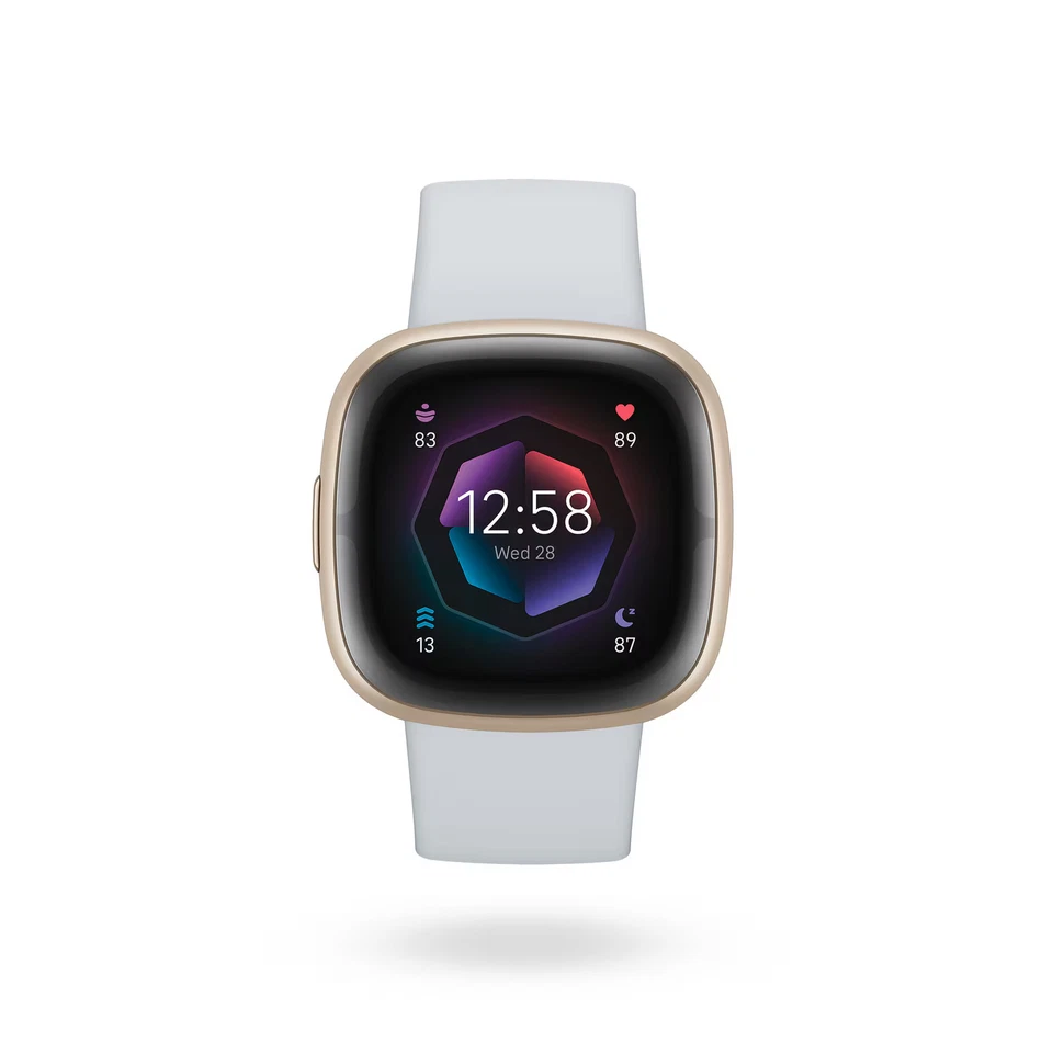 Fitbit Sense 2 Fitness-Smartwatch Nebelblau/Softgold - Bild 2 von 4