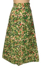 HALLMARK Vintage Late 60s Women's PAPER SKIRT Christmas Holly - Sz S/M - Mod Fad