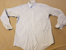 Mens Brooks Brothers Dress Shirt 16 1/2 36 Blue White Button Cotton 16.5
