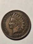 1907 Indian Head Cent 1c Penny - Very Good - Fine VG-F Exact Coin Shown