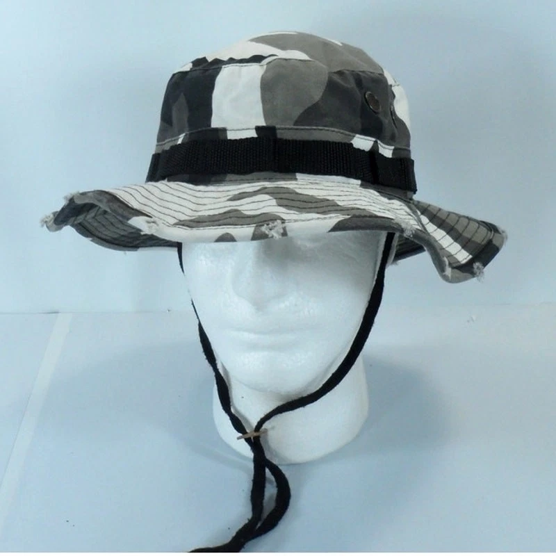 DPC Doreman Pacific Co Camo Boonie Bucket Cap Hat Distressed Fishing Hiking Sz M