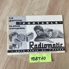 Autoradio portable Radiomatic prospectus ancien collection publicité
