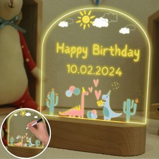 Veilleuse Dinosaure Enfant, Kawaii Deco Chambre, Acrylique Tableau Lumineux