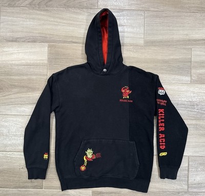Killer Acid Men's Hoodie Sweatshirt MEDIUM Black Pullover California Streetwear 