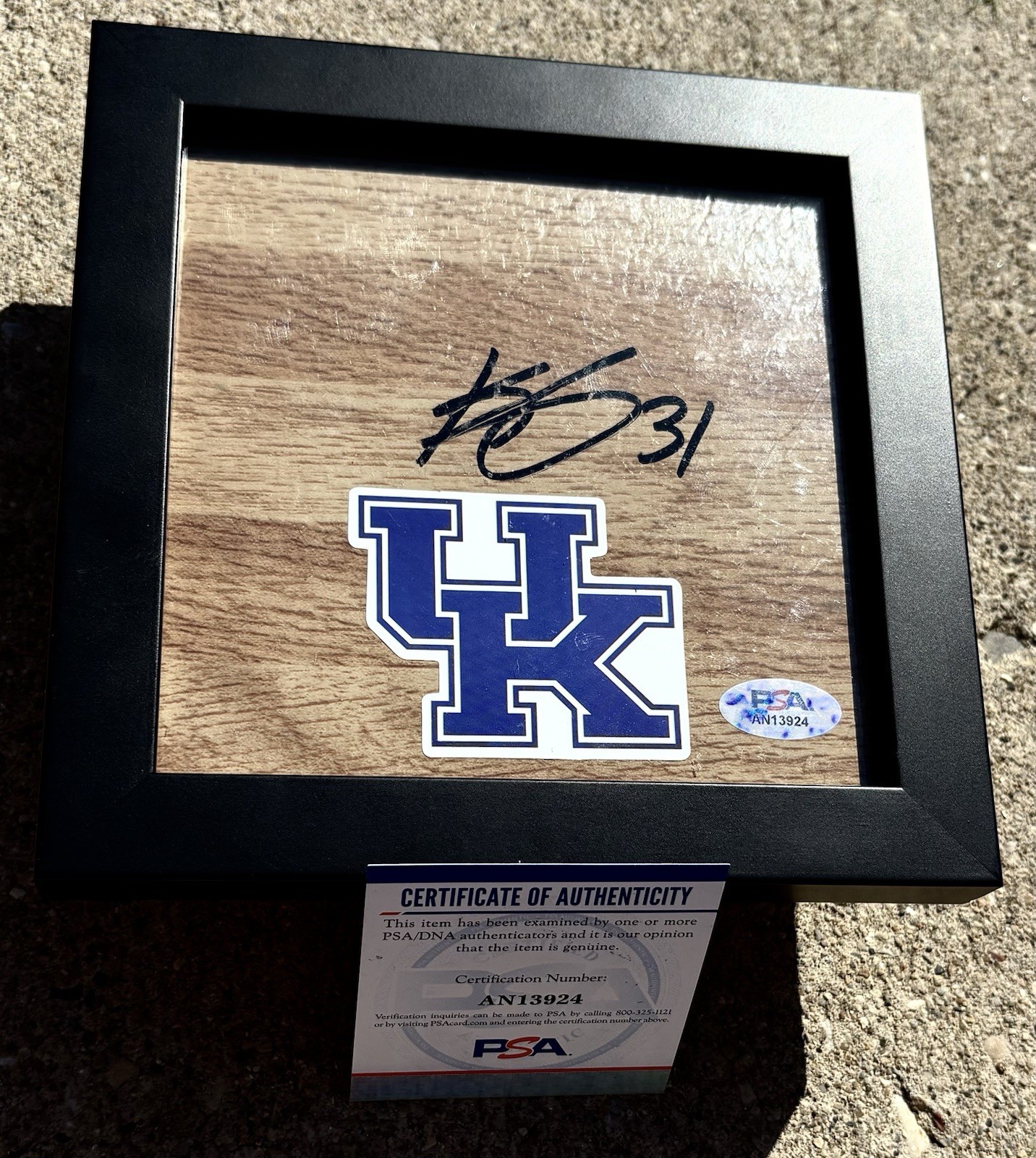 KELLAN GRADY Kentucky Wildcats SIGNED & FRAMED Floor PSA/DNA COA 