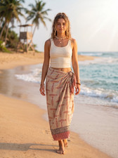 Women Handmade Block Printed Cotton Sarong Soft organic Cotton Scarf Beach Pareo