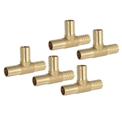 Stück 1'' Messing T Barb Schlauch Fitting 3 Möglichkeiten Adapter,Goldene