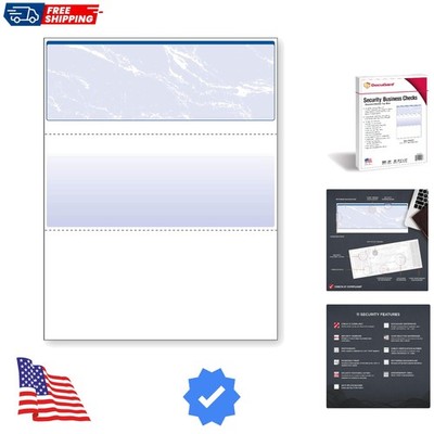 Standard Blue Marble Top High Security Check Paper - Laser/Inkjet Printer Com...