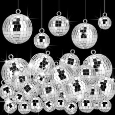 40 Pcs Disco Balls with Rope, 5 Sizes Mini Disco Ball Decor Ornaments