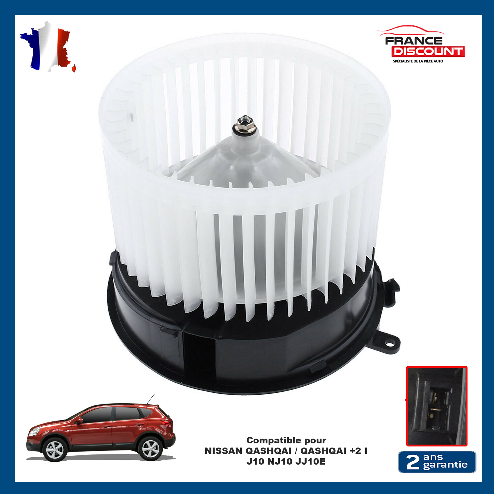 Pulseur d'air habitacle moteur ventilation Qashqai J10 27225ET00A 27225-ET00B