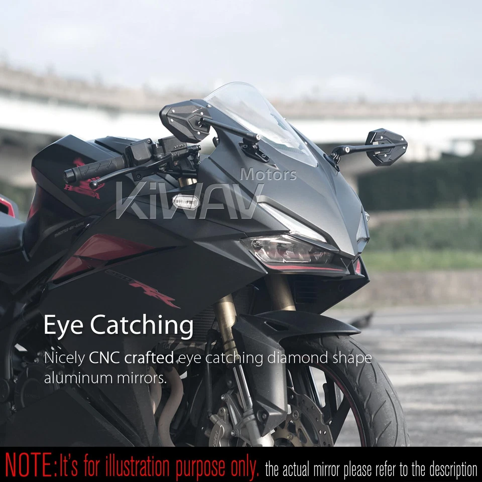 VAWiK VIPERII Black Mirror + Fairing Mount Black Adapter fits APRILIA RSV 1000 R - Image 3 of 4